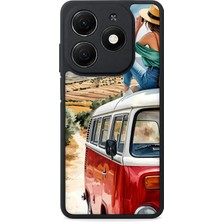 BG AKSESUAR Tecno Spark 20 Uyumlu Karavan Desenli Kamera Korumalı Darbelere Dayanıklı Kılıf