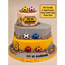 Mixoyuncak Futbol Topu Pasta Süsü Figürü – 6’lı Set