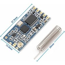 Defne Store 433MHZ 1000 Metre Hc-12 1000MT Rf Modül Kablosuz Haberleşme Alıcı Verici Seri Port Uzaktan Kontrol