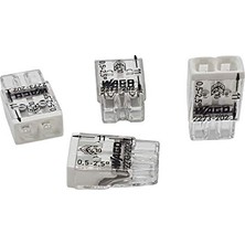 Defne Store Wago 10 Adet 2273-202 Compact Bağlantı Kutusu Terminali Ø 0,5-2,5 Mm²; 2 Kutuplu, Şeffaf/beyaz