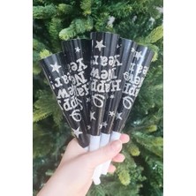 Defne Store Gümüş Simli, Happy New Year Yazılı 6'lı Uzun Yılbaşı Düdüğü