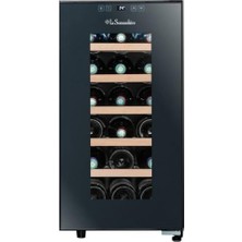 Defne Store 18 Şişe Kapasiteli LS18S Şarap Dolabı, Siyah, Hibrit Soğutma ve LED Aydınlatma