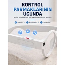 Beyaz Yapay Zeka Akıllı Gözlük Fotoğraf Video Ses Kayıtlı Çoklu Dil Çeviri Bluetooth Bağlantılı 3 Lensli