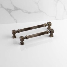Defne Store Burma Antik Sarı Eskitme Metal Kulp 160 Mm, Modern Mobilya ve Mutfak Dolabı Kulpu