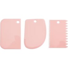 Defne Store Plastik Hamur; Pasta, Börek Şekillendirme, Kazıma, Kesme Seti, Açık Pembe, 3'lü Set
