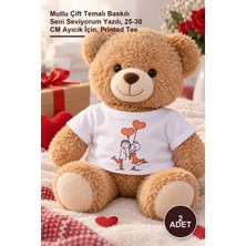 Yenilig 2 Adet Peluş Tişörtü – Mutlu Çift Temalı Baskılı Seni Seviyorum Yazılı, 25-30 cm Ayıcık Için, Printed Tee