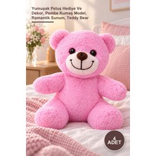 Yenilig 4 Adet Sevimli Peluş Ayıcık – Yumuşak Peluş Hediye ve Dekor, Pembe Kumaş Model, Romantik Sunum, Teddy Bear