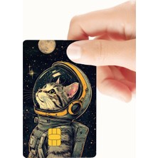 Huggy Craft Uzay Astronotu Kedi Temalı Kredi ve Banka Kartı Kaplama Sticker