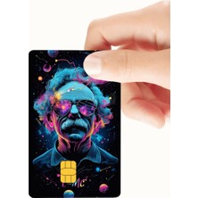 Huggy Craft Albert Einstein Uzay Temalı Renkli Kredi ve Banka Kartı Kaplama Sticker
