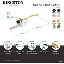 Brass KTCL10 Claremont Tuvalet Deposu Kolu, Mat Siyah