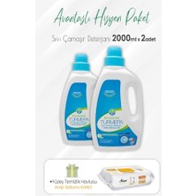 Defne Store Sıvı Çamaşır Deterjanı 2 L x 2 Adet ve Arap Sabunlu Yüzey Temizliği 100'LÜ