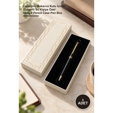 Yenilig 1 Adet Krem Renk Desenli Kalem Kutusu – Tasarımlı Mukavva Kutu Içinde Süngerli ve Kişiye Özel Hediye Pencil Case Pen Box