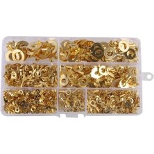 Defne Store 540 Adet 6 Çeşit Halka Terminal Kablo Seti, Izolesiz, M10 20 Adet, M8 50 Adet, M6 70 Adet, M5 100 Adet, M4 150 Adet, M3 150 Adet Vida