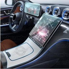 Defne Store Mercedes C Seri W206 ile Uyumlu Navigasyon, Dijital Gösterge ve Orta Konsol Nano Ekran Koruyucu, 3'lü Set