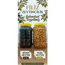 Filiz Zeytincilik 2 Li Paket Yeşil Zeytin 2 kg & Siyah Zeytin 2 kg Kazdağlarından Gelen Lezzet