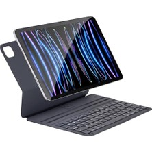 Defne Store iPad 12.9 3.4.5.6.nesil M1.m2 2022.2021/IPAD Air 13 (M2,2024/M3,2025) ile Uyumlu Magic Keybord Folio Klavyeli Kılıfı