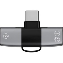 Defne Store Type C To 2x Type C Girişli Şarj ve Kulaklık Çoğaltıcı Adaptörü, 30W Şarj Destekli