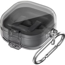 Store Samsung Galaxy Buds 4 / Buds 4 Pro Uyumlu Şeffaf Premium Kulaklık Kılıfı – Güvenlik Kilidi Mekanizmalı, Darbe Emici Tpu Malzeme (Şeffaf Siyah)