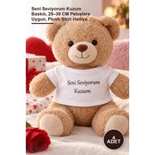 Yenilig 4 Adet Peluş Oyuncak Tişörtü – Seni Seviyorum Kuzum Baskılı, 25–30 cm Peluşlara Uygun, Plush Shirt Hediye
