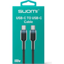 Store Suomı Usb-C To Usb-C Hızlı Şarj Kablosu, 100W, Örgülü Tasarım, 1m, Siyah