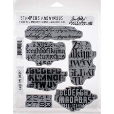 Defne Store Tim Holtz - Stampers Anon CMS397 Faded Tim Holtz Stamp Cling Rbbr Damga Seti, Gizli Tip, Fadd, Tek Beden