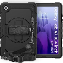 Defne Store Galaxy Tab A7 10.4 T500 T505 T507 Için Siyah Defender Askılı Pars Kılıf