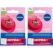Defne Store Kiraz Dudak Bakım Kremi ve Parlatıcısı 4.8 G, Nemlendirici, Kırmızı Işıltı, Kiraz Kokusu, Avantajlı Paket, 2x Adet