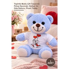 Yenilig 1 Adet Peluş Ayıcık – Tişörtlü Mutlu Çift Tasarımlı Peluş Oyuncak, Hediye ve Oda Dekoru, Plush Teddy