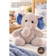 Yenilig 2 Adet Peluş Fil – Yumuşak Peluş Oyuncak, Sevimli Fil Tasarım, Hediye ve Oda Dekoru, Plush Elephant, Karışık Renk 24X13 cm