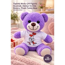 Yenilig 10 Adet Peluş Ayıcık – Tişörtlü Mutlu Çift Figürlü Oyuncak, Hediye ve Oda Dekoru, Plush Teddy Bear