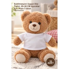 Yenilig 10 Adet Baskısız Peluş Oyuncak Tişörtü – Sublimasyon Uygun Düz Tişört, 25–30 cm Ayıcıklar Için, Plain T-Shirt