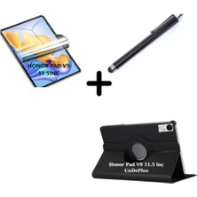 Defne Store Honor Pad V9 11.5 Inç Dönen Tablet Kılıfı, Ekran Koruyucu ve Kalem, Siyah