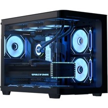 Defne Store P300C Orta Kule Çift Odacıklı Pc Kasası, 3 Önceden Kurulmuş Fan, Panoramik Temperli Cam, Rgb Aydınlatma ve 360 mm Radyatör Desteği