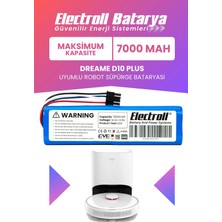 Electroll Dreame D10 Plus Uyumlu Batarya (Maksimum Kapasite) 7000MAH Robot Süpürge Bataryası - RLS3D