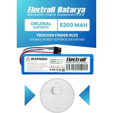 Electroll Trouver Finder Rls3 Uyumlu Batarya (Standart Kapasite) 5200MAH Robot Süpürge Bataryası
