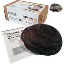 Defne Store DP7467 Hollywood Protez Saç; Erkekler Için Protez Saç, Toupee For Men, Doğal Dalgalı Insan Saçı, Remy Saç, %130 Saç Yoğunluklu, Saç Değiştirme Sistemi (#4 Orta Kahverengi, 8X10")