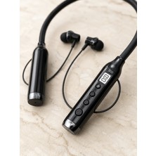 Store Boyun Bantlı Bluetooth Kulaklık Dijital Ekranlı Mikrofonlu Çift Telefon Bağlantılı Kablosuz Müzik ve Görüşme Kulaklığı