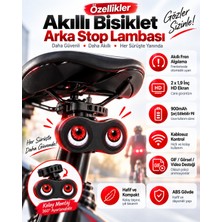 Glftech Akıllı Bisiklet Arka Lambası Göz Efektli USB Şarjlı Kırmızı LED