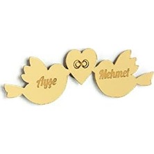 Defne Store 10 Adet Hediyelik Aynalı Pleksi Mıknatıslı Dolap Süsü, Kuş Desenli