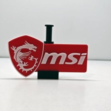 Defne Store Msı Logolu Ayarlı Ekran Kartı Tutucu; Gpu Sarkma Önleyici Yükseklik Ayarlı Destek Aparatı (60 Mm, 105 Mm)