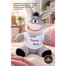 Yenilig 10 Adet Peluş Eşek – Tişörtlü Oyuncak Eşek, Espirili Hediye ve Oda Dekoru, T-Shirt Plush Donkey, 24 x 12 cm