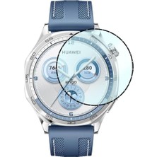 Defne Store Huawei Watch Gt 5 46 mm ile Uyumlu Ekran Koruyucu Tam Kaplayan Flexible Temperli Cam; 9h Çizilmelere Dayanıklı Ultra Hd Şeffaf, Siyah Çerçeveli