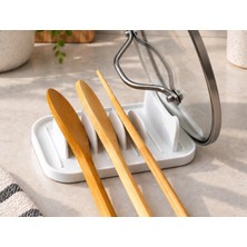 Ada Goods Tezgah Üstü Tencere Kapağı ve Kaşık Altlığı Standı - Çok Bölmeli Mutfak Spatula ve Kepçe Altlığı