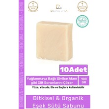 Denguva %100 Doğal Bitkisel El Yüz Vücut Saç Cilt Orijinal Vegan 10'lu Eşek Sütü Sabunu