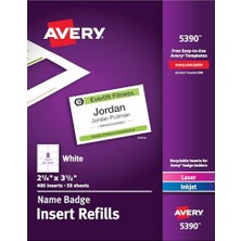 Defne Store Isim Etiketi Ekleri, Baskı Veya Yazma, 6,4 x 8,9 Cm, 400 Kart Dolumu (5390), Beyaz