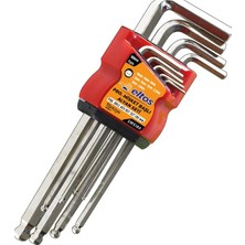 Defne Store 9 Parça Alyan Anahtar Seti, 180 Mm, Krom Vanadyum Çelik, L Tipi Sap, 1.5 - 10 Mm'e Kadar, Ergonomik Tutuş, Korozyona Dayanıklı, Uyumlu Misket Başlı