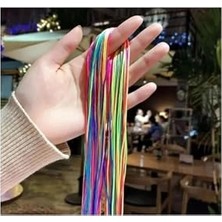 Defne Store Renkli Saç Ipi -Bileklik, Emzik Zinciri Ipi Paraşüt Çok Amaçlı Renkli Ip 1 Metrelik (100 Cm) 10 Adet Çok Renkli