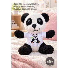 Yenilig 4 Adet Panda Peluş Oyuncak – Tişörtlü Sevimli Hediye, Plush Peluş Panda, Baskılı Tişörtlü Model