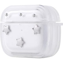 Defne Store Apple ile Uyumlu Airpods 3. Nesil Airbag 44 Tasarımlı Simli Şeffaf Kutup Kılıf Yıldız