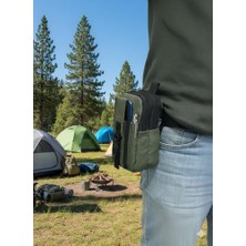 Defne Store Taktik Kemer Çantası; Naylon Kumaş, Çok Bölmeli, Kalem ve Telefon Taşıyıcı, Outdoor Kullanım (Yeşil)